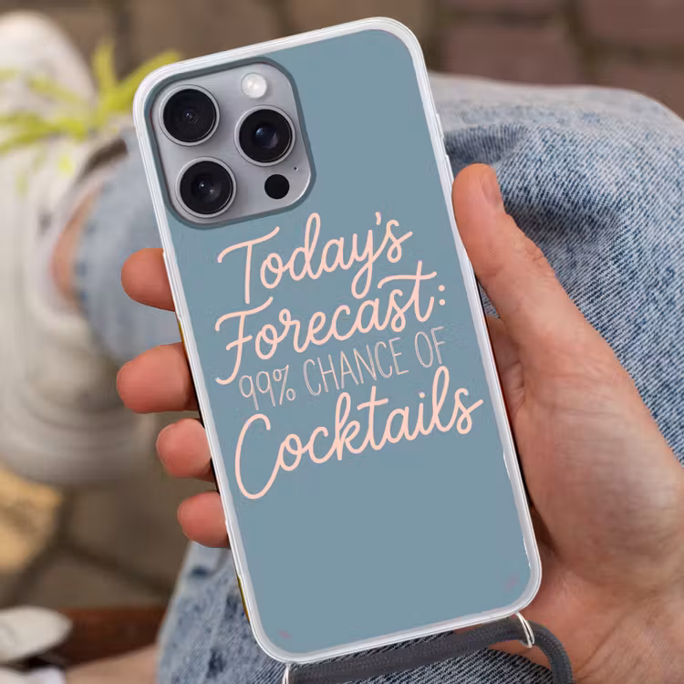 Today's Forecast - Cocktails - Blauw Hoesje iPhone 16 Pro Max met koord klein -sfeer3