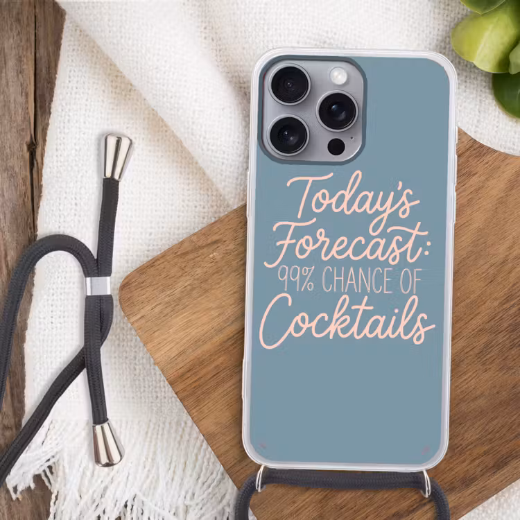 Today's Forecast - Cocktails - Blauw Hoesje iPhone 16 Pro Max met koord klein -sfeer4
