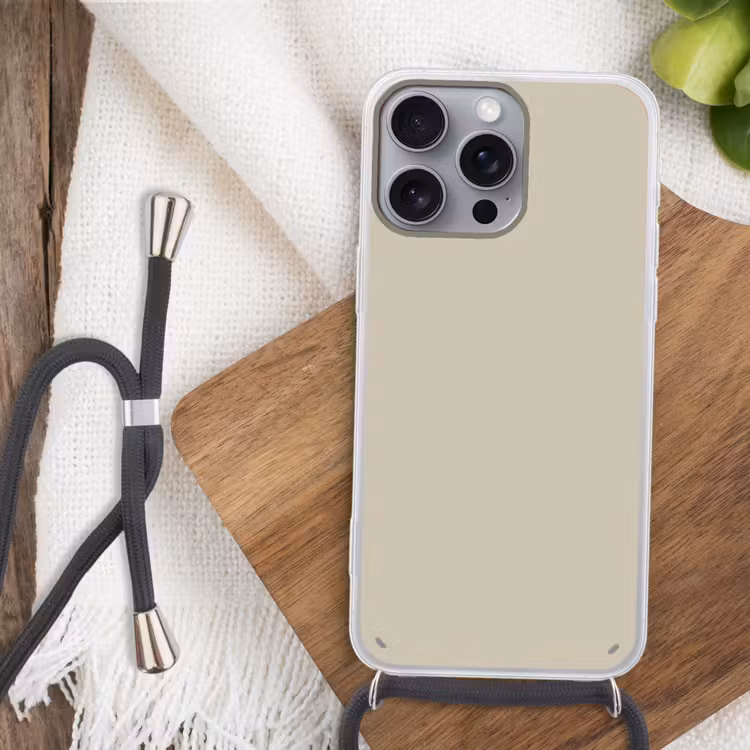 Urban - Pebble - Grijs Hoesje iPhone 16 Pro Max met koord klein 804 -sfeer4