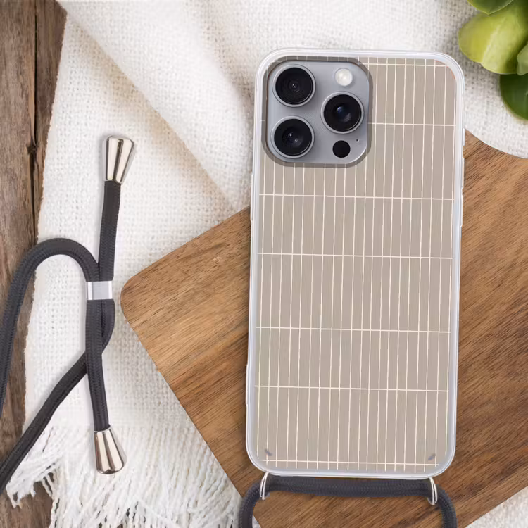 Verticaal - Wandtegel - Licht Beige Hoesje iPhone 16 Pro Max met koord klein 804 -sfeer4
