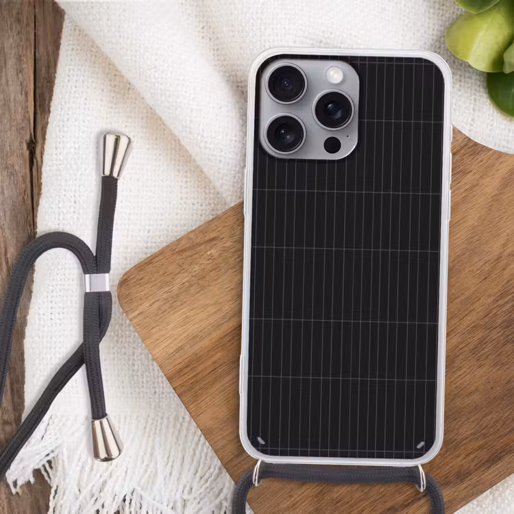 Verticaal - Wandtegel - Mat - Zwart Hoesje iPhone 16 Pro Max met koord klein 804 -sfeer4