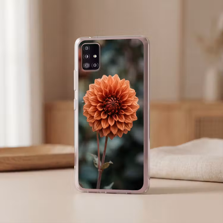 Dahlia - Bloem - Natuur - Sfeervol Telefoonhoesje Samsung Galaxy A51 5G klein -sfeer2