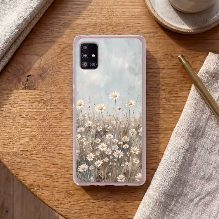 Madelief - Illustratie - Wit Telefoonhoesje Samsung Galaxy A51 5G klein -sfeer1