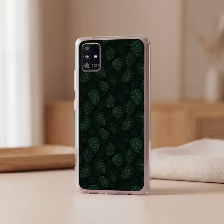 Donker - Groen - Hopbellen - Botanisch - Illustratie Telefoonhoesje Samsung Galaxy A51 5G klein 373 -sfeer2