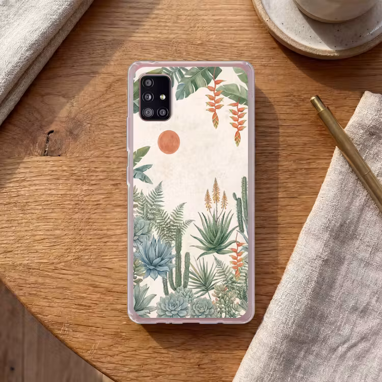 Woestijn - Planten - Groen Telefoonhoesje Samsung Galaxy A51 5G klein -sfeer1