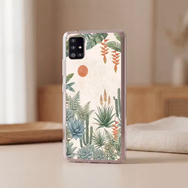 Woestijn - Planten - Groen Telefoonhoesje Samsung Galaxy A51 5G klein -sfeer2