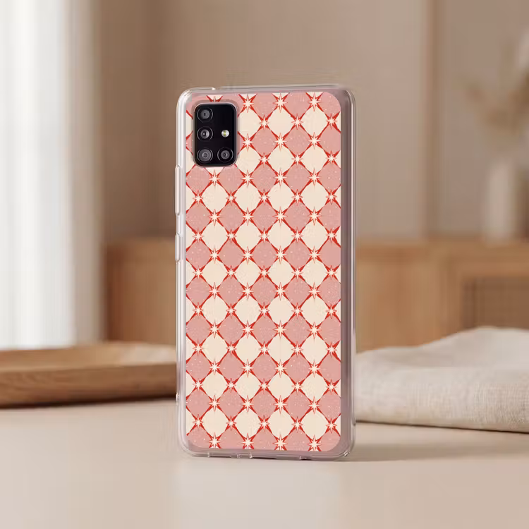 Ruiten - Sterren - Vintage - Oudroze - Rood Telefoonhoesje Samsung Galaxy A51 5G klein 373 -sfeer2