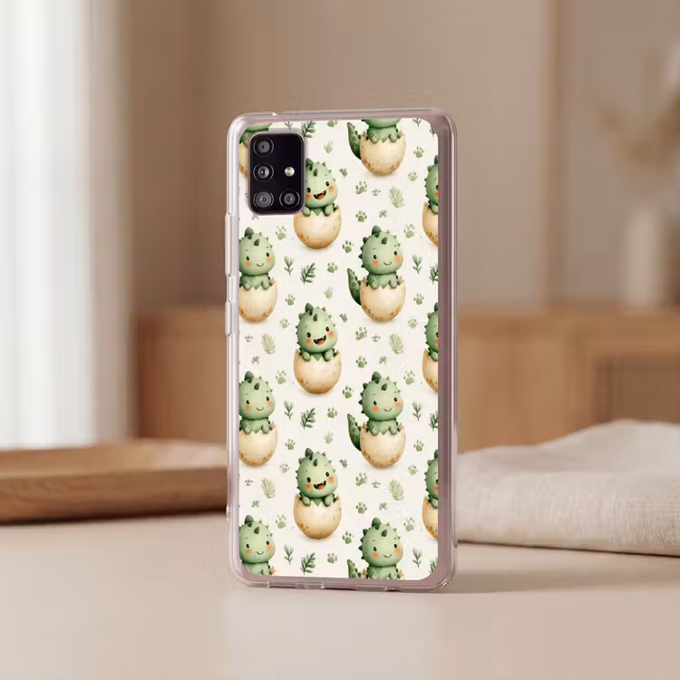 Dino - Eieren - Groen Telefoonhoesje Samsung Galaxy A51 5G klein 373 -sfeer2