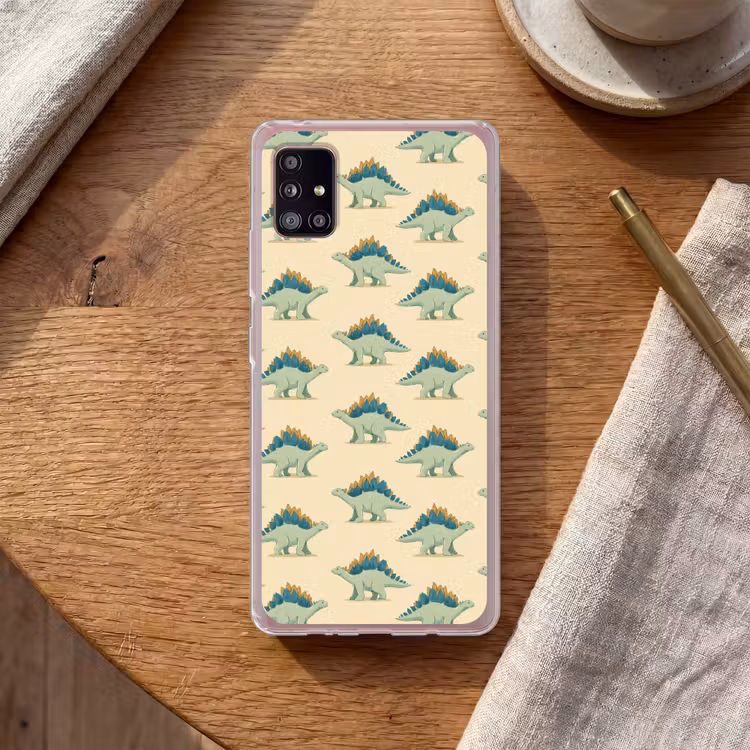 Dino - Patroon - Groen Telefoonhoesje Samsung Galaxy A51 5G klein 373 -sfeer1