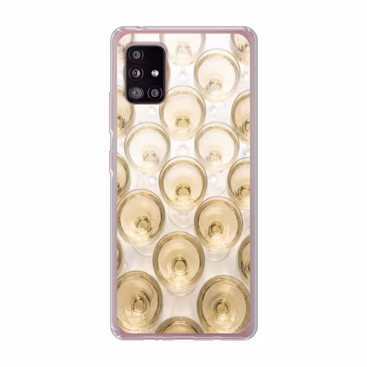 Drank - Glazen - Feest - Goud Telefoonhoesje Samsung Galaxy A51 5G klein -3d