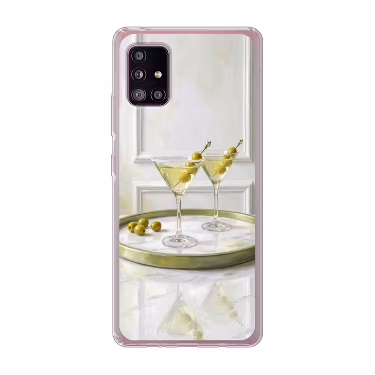 Drank - Martini - Olijven - Modern - Wit Telefoonhoesje Samsung Galaxy A51 5G klein -3d