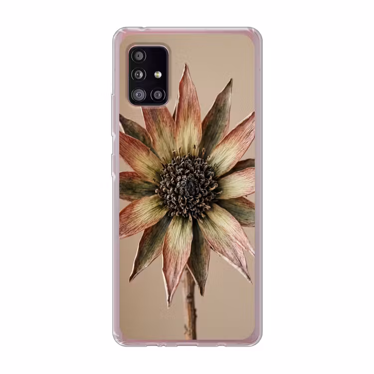 Droogbloem - Protea - Vintage - Beige - Rustiek Telefoonhoesje Samsung Galaxy A51 5G klein -3d