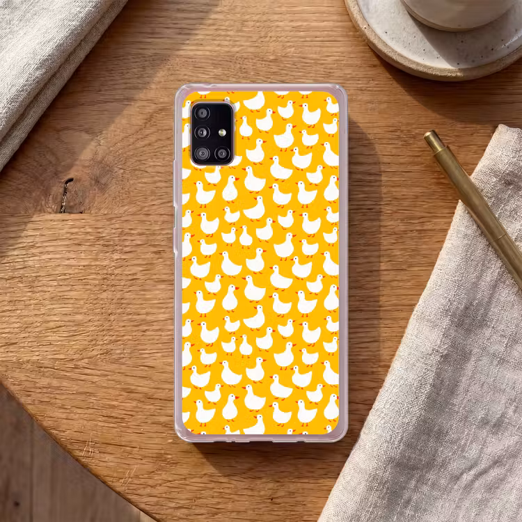 Eendjes - Patroon - Geel Telefoonhoesje Samsung Galaxy A51 5G klein 373 -sfeer1