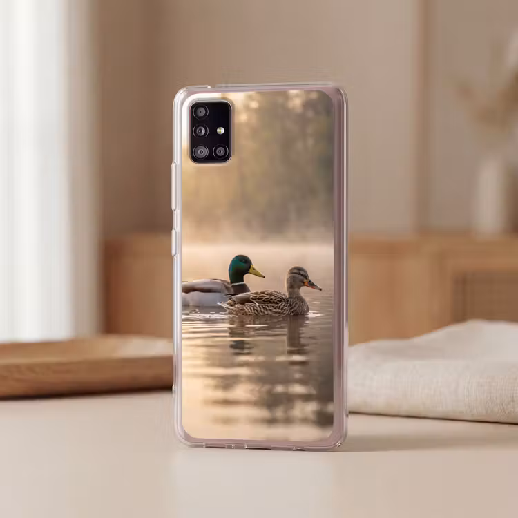 Eenden - Water - Mist - Natuur Telefoonhoesje Samsung Galaxy A51 5G klein -sfeer2