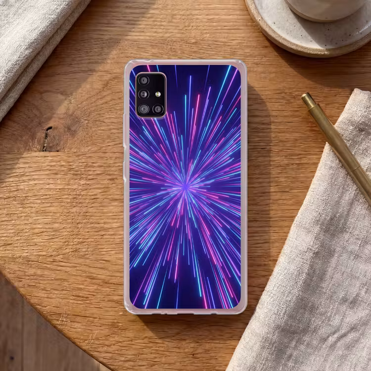 Dynamisch - Ruimte - Kleurrijk Telefoonhoesje Samsung Galaxy A51 5G klein -sfeer1