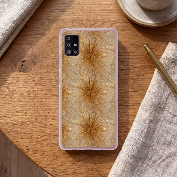 Explosie - Abstract - Goud - Wit Telefoonhoesje Samsung Galaxy A51 5G klein 373 -sfeer1
