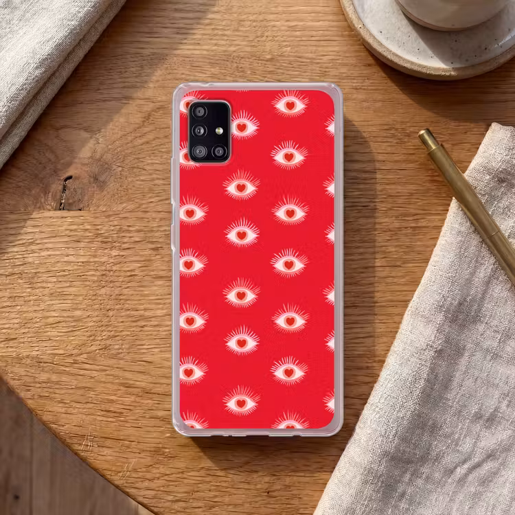 Ogen - Hart - Abstract - Rood - Roze Telefoonhoesje Samsung Galaxy A51 5G klein 373 -sfeer1