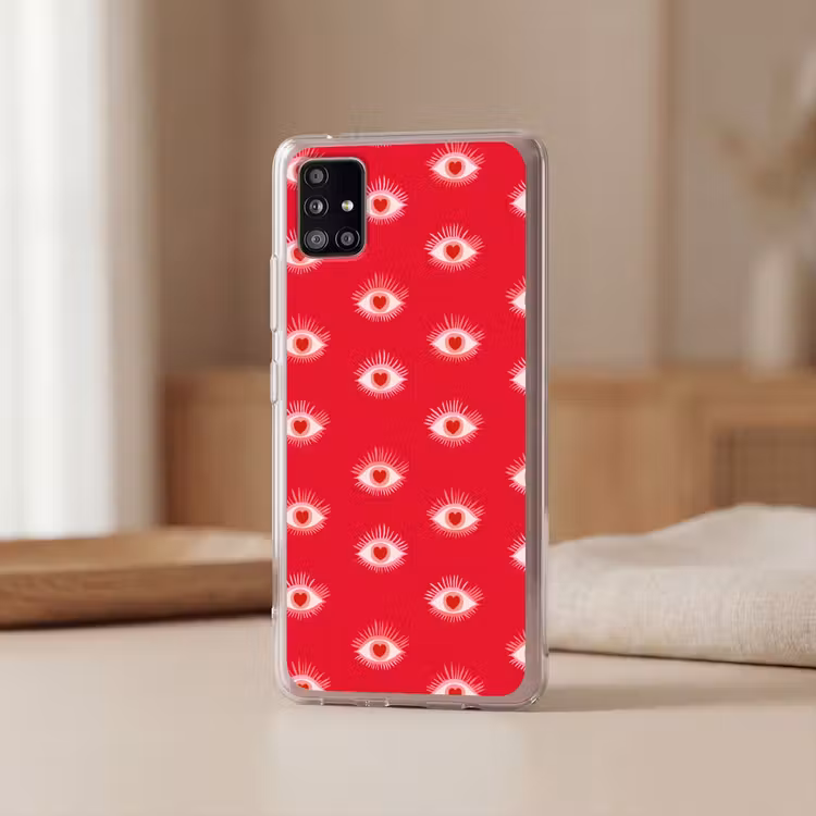 Ogen - Hart - Abstract - Rood - Roze Telefoonhoesje Samsung Galaxy A51 5G klein 373 -sfeer2