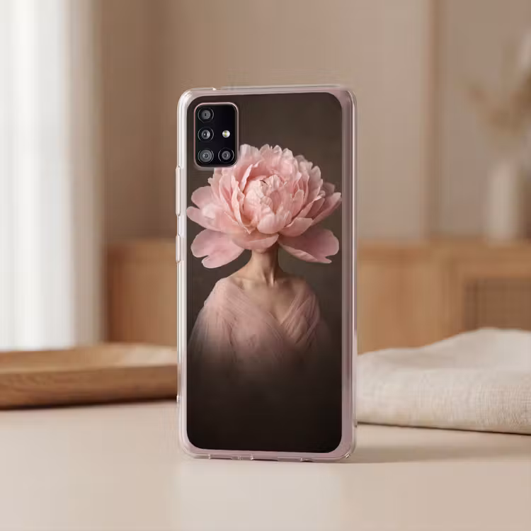 Gezicht - Roos - Roze Telefoonhoesje Samsung Galaxy A51 5G klein -sfeer2