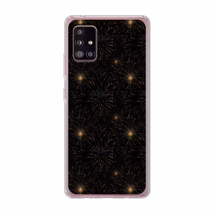 Vuurwerk - Patroon - Feestelijk - Goud - Zwart Telefoonhoesje Samsung Galaxy A51 5G klein 373 -3d