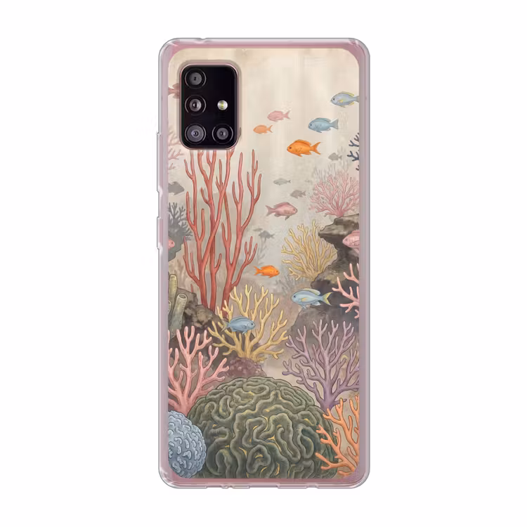 Vis - Koraalrif - Onderwaterwereld - Illustratie Telefoonhoesje Samsung Galaxy A51 5G klein -3d