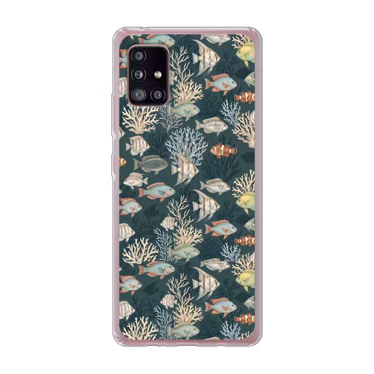 Vis - Koraal - Onderwater - Illustratie Telefoonhoesje Samsung Galaxy A51 5G klein -3d