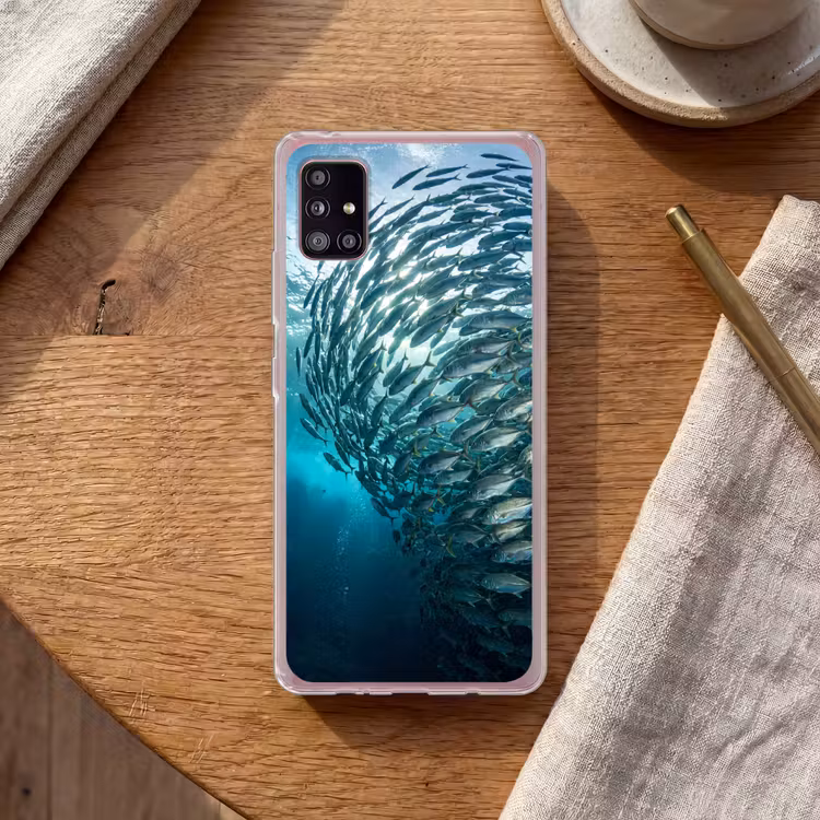 Vis - School - Oceaan - Natuur - Blauw Telefoonhoesje Samsung Galaxy A51 5G klein -sfeer1