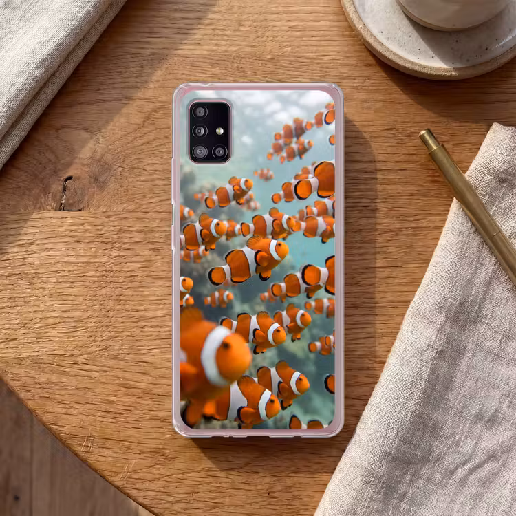Vis - School - Onderwater - Dieren - Oranje Telefoonhoesje Samsung Galaxy A51 5G klein -sfeer1