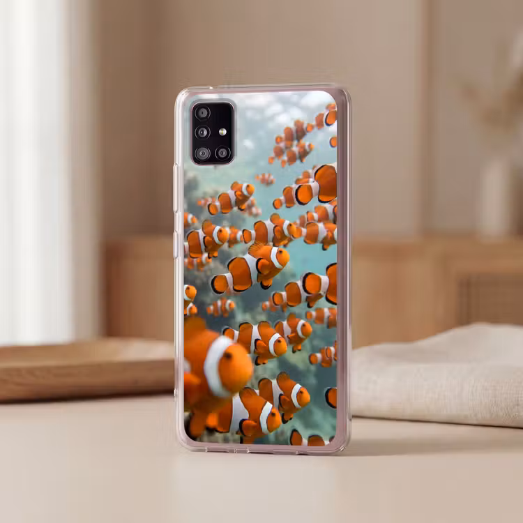 Vis - School - Onderwater - Dieren - Oranje Telefoonhoesje Samsung Galaxy A51 5G klein -sfeer2