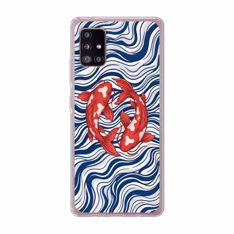 Vis - Water - Natuur - Illustratie - Rood Telefoonhoesje Samsung Galaxy A51 5G klein -3d
