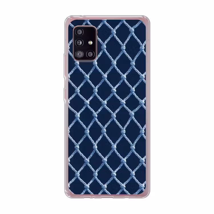 Visnet - Touw - Patroon - Marineblauw Telefoonhoesje Samsung Galaxy A51 5G klein 373 -3d