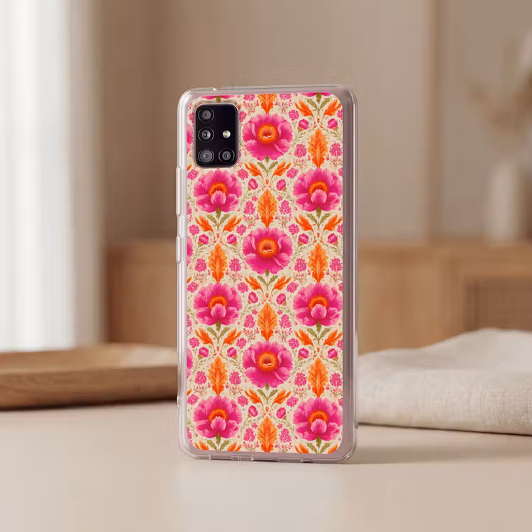 Bloemen - Barok - Roze - Oranje Telefoonhoesje Samsung Galaxy A51 5G klein 373 -sfeer2
