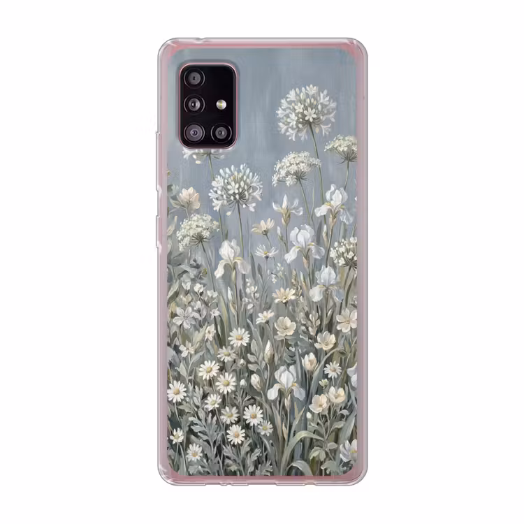 Bloemen - Botanisch - Blauw Telefoonhoesje Samsung Galaxy A51 5G klein -3d