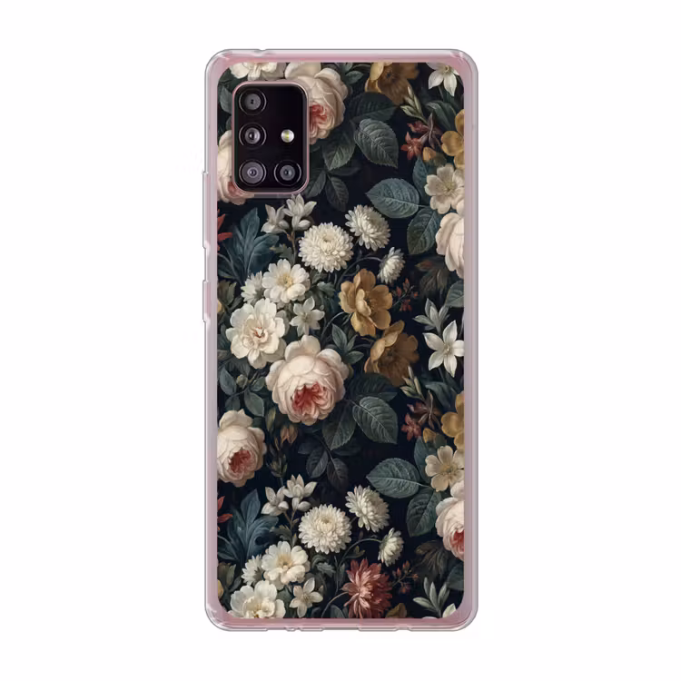 Bloemen - Boeket - Botanisch - Vintage - Donkere achtergrond Telefoonhoesje Samsung Galaxy A51 5G klein -3d