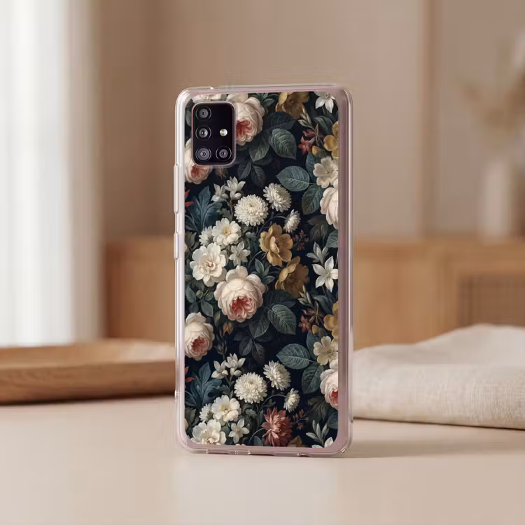 Bloemen - Boeket - Botanisch - Vintage - Donkere achtergrond Telefoonhoesje Samsung Galaxy A51 5G klein -sfeer2