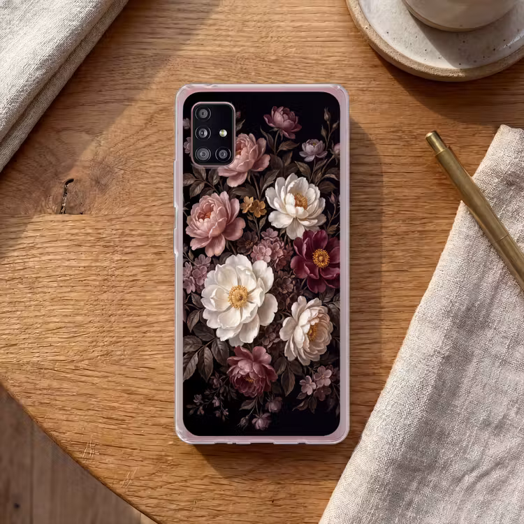 Bloemen - Boeket - Klassiek - Donker - Rood Telefoonhoesje Samsung Galaxy A51 5G klein -sfeer1