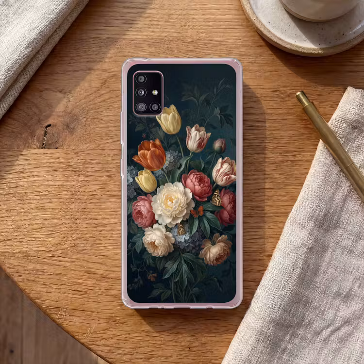 Bloemen - Boeket - Natuur - Klassiek - Donker Telefoonhoesje Samsung Galaxy A51 5G klein -sfeer1