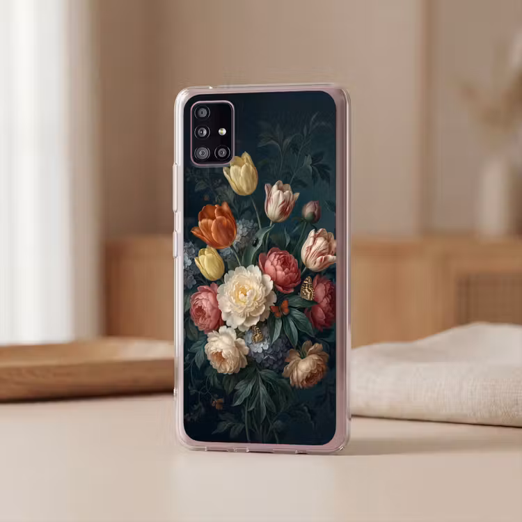 Bloemen - Boeket - Natuur - Klassiek - Donker Telefoonhoesje Samsung Galaxy A51 5G klein -sfeer2