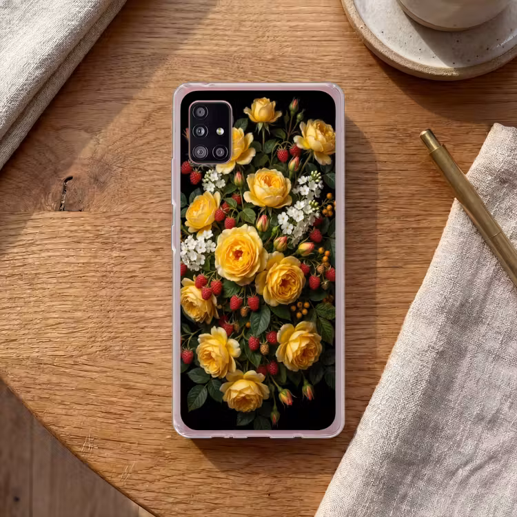 Bloemen - Boeket - Natuur - Klassiek - Geel Telefoonhoesje Samsung Galaxy A51 5G klein -sfeer1