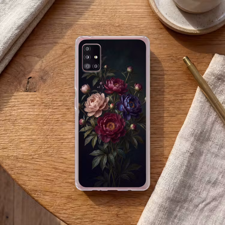 Bloemen - Boeket - Natuur - Modern - Donker Telefoonhoesje Samsung Galaxy A51 5G klein -sfeer1