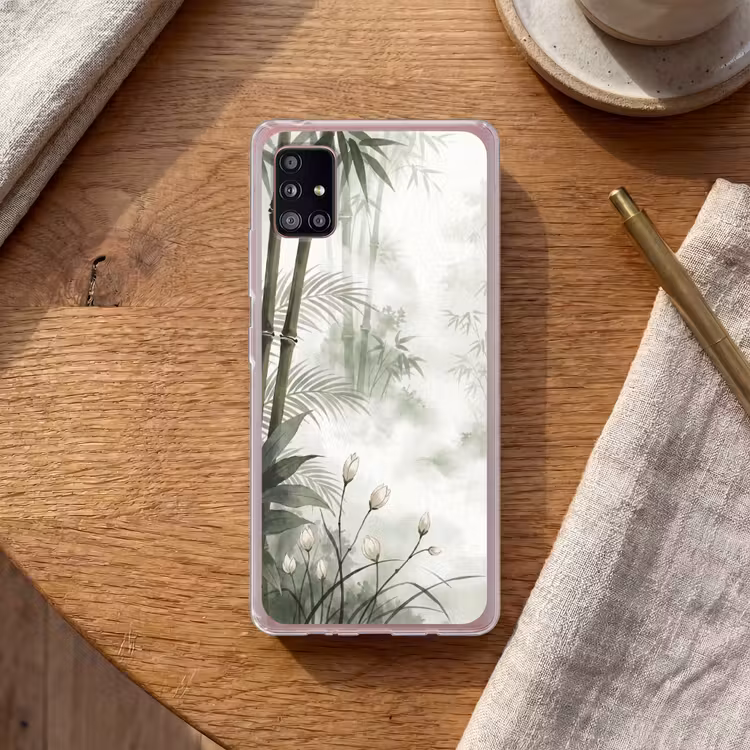 Bloemen - Knop - Tuin - Illustratie - Wit Telefoonhoesje Samsung Galaxy A51 5G klein -sfeer1