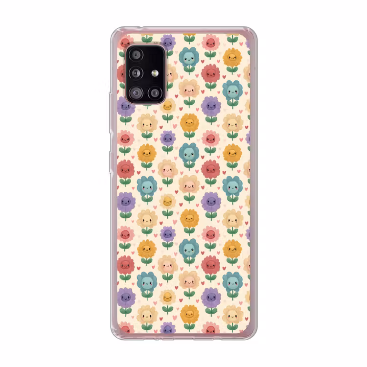 Bloemen - Hartjes - Kleurrijk Telefoonhoesje Samsung Galaxy A51 5G klein 373 -3d