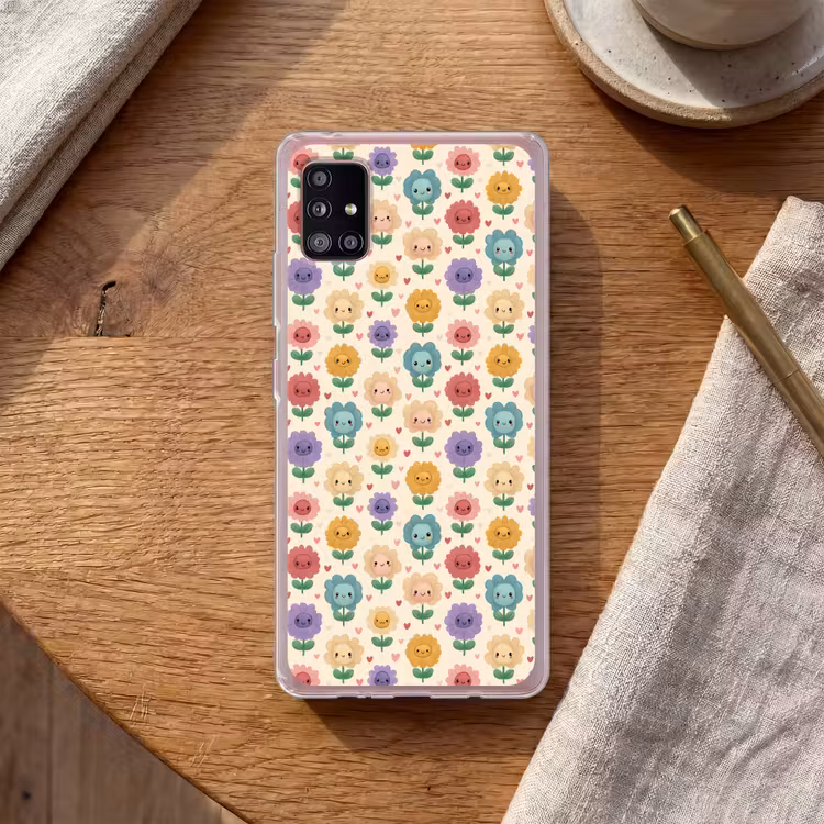 Bloemen - Hartjes - Kleurrijk Telefoonhoesje Samsung Galaxy A51 5G klein 373 -sfeer1
