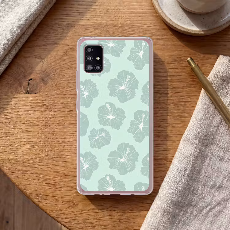 Bloemen - Hibiscus - Mint Telefoonhoesje Samsung Galaxy A51 5G klein 373 -sfeer1