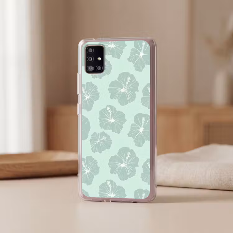 Bloemen - Hibiscus - Mint Telefoonhoesje Samsung Galaxy A51 5G klein 373 -sfeer2