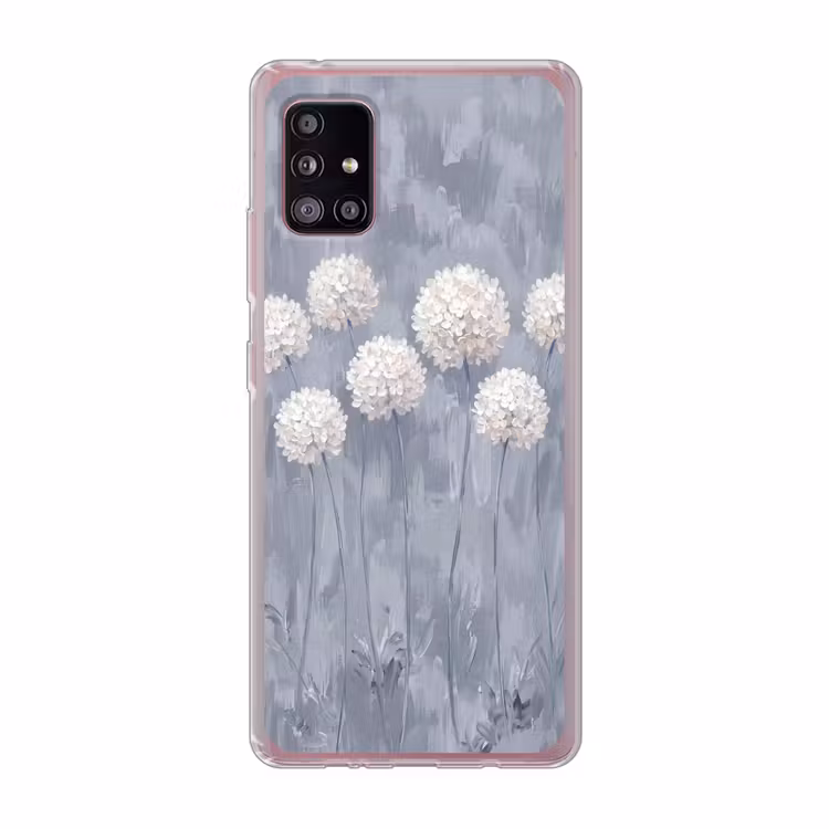Bloemen - Illustratie - Blauw Telefoonhoesje Samsung Galaxy A51 5G klein -3d