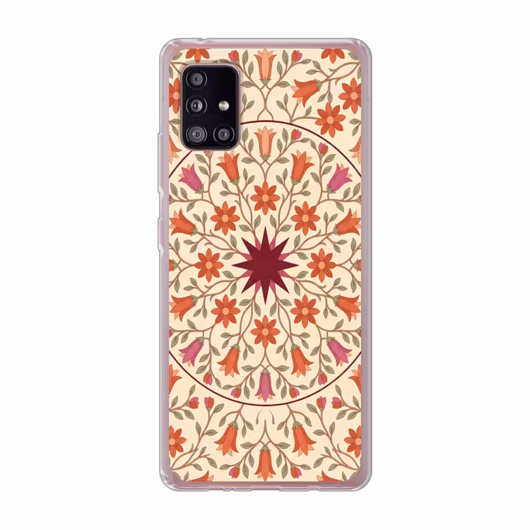 Bloemen - Mandala - Decoratief - Rood Telefoonhoesje Samsung Galaxy A51 5G klein -3d