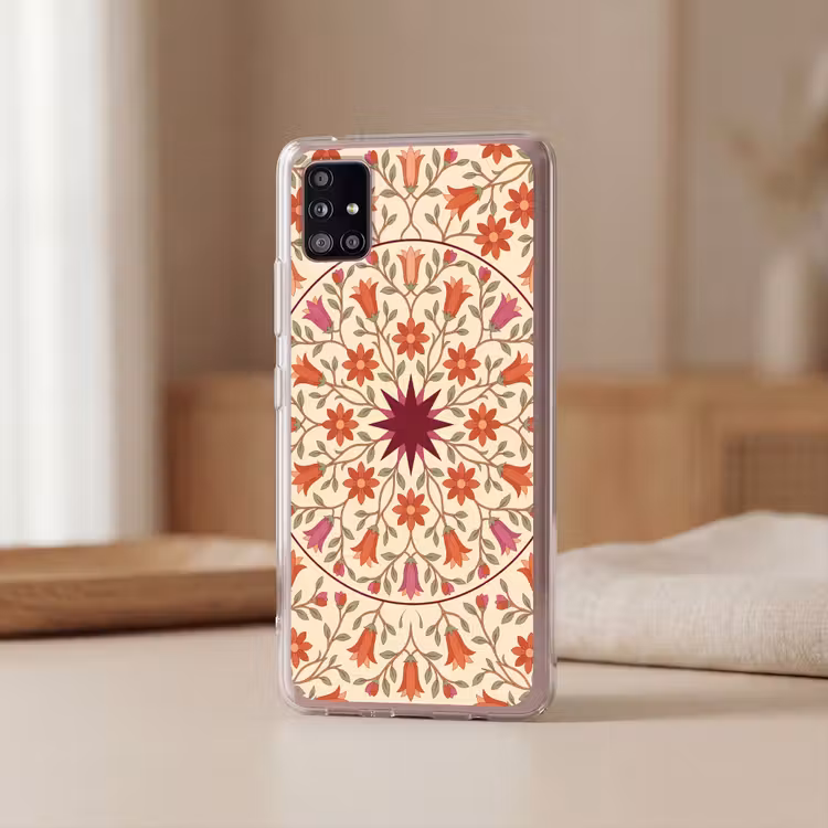 Bloemen - Mandala - Decoratief - Rood Telefoonhoesje Samsung Galaxy A51 5G klein -sfeer2