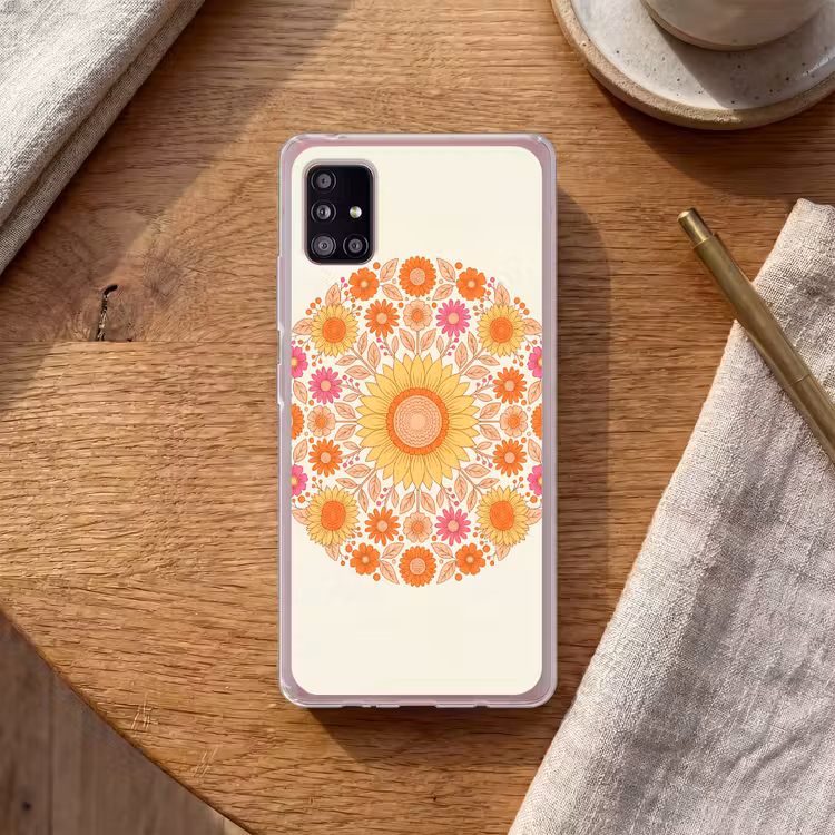 Bloemen - Mandala - Patroon - Kleurrijk Telefoonhoesje Samsung Galaxy A51 5G klein -sfeer1