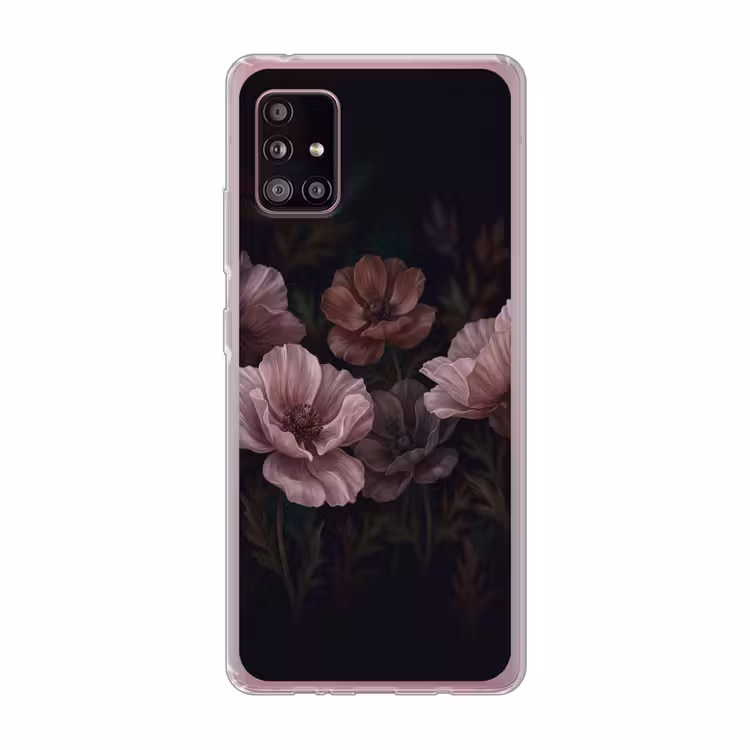 Bloemen - Natuur - Roze - Donker - Modern Telefoonhoesje Samsung Galaxy A51 5G klein -3d